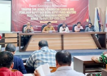 Sekda Parigi Moutong Hadiri Rakor dan Sosialisasi Tahapan serta Jadwal PSU Pilkada