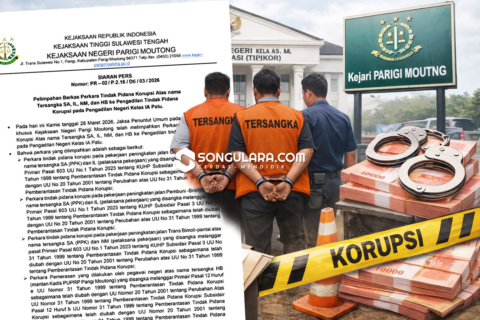 Empat Tersangka Korupsi Proyek Jalan di Parigi Moutong Segera Disidang