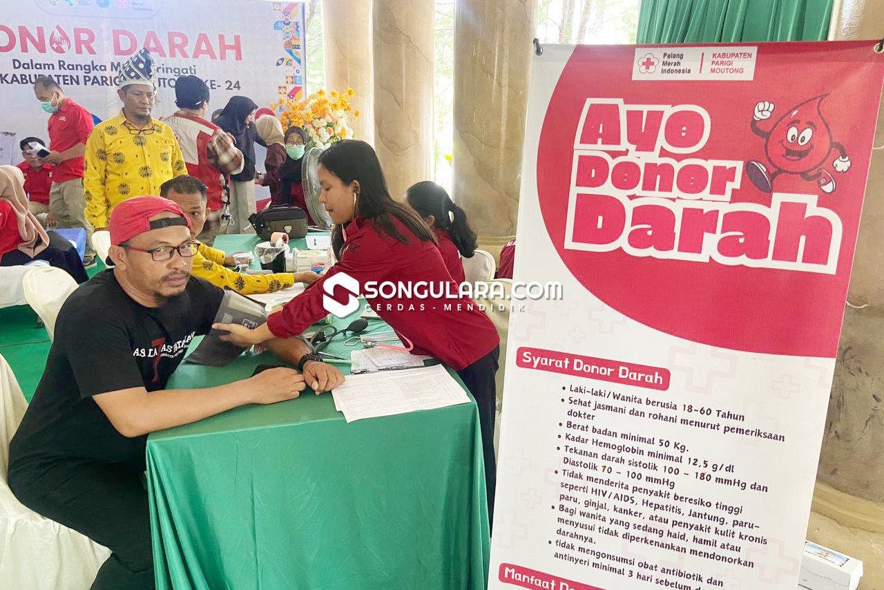 Peringati HUT ke-24, PMI Parigi Moutong Gelar Donor Darah